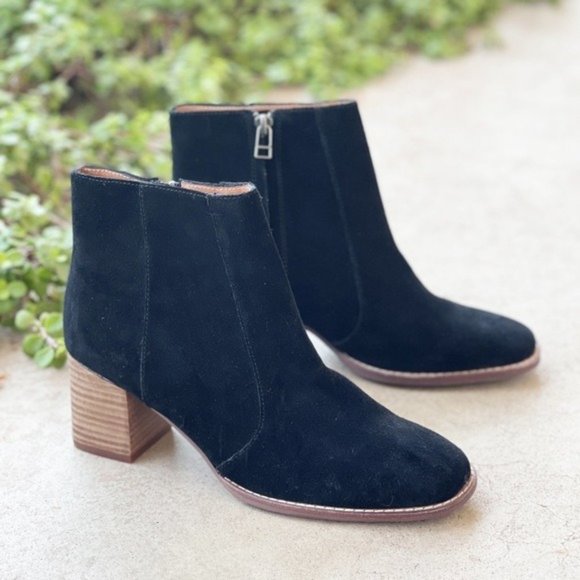 Madewell Shoes - Madewell Bryce Western Black Suede Bootie, Size 8.5